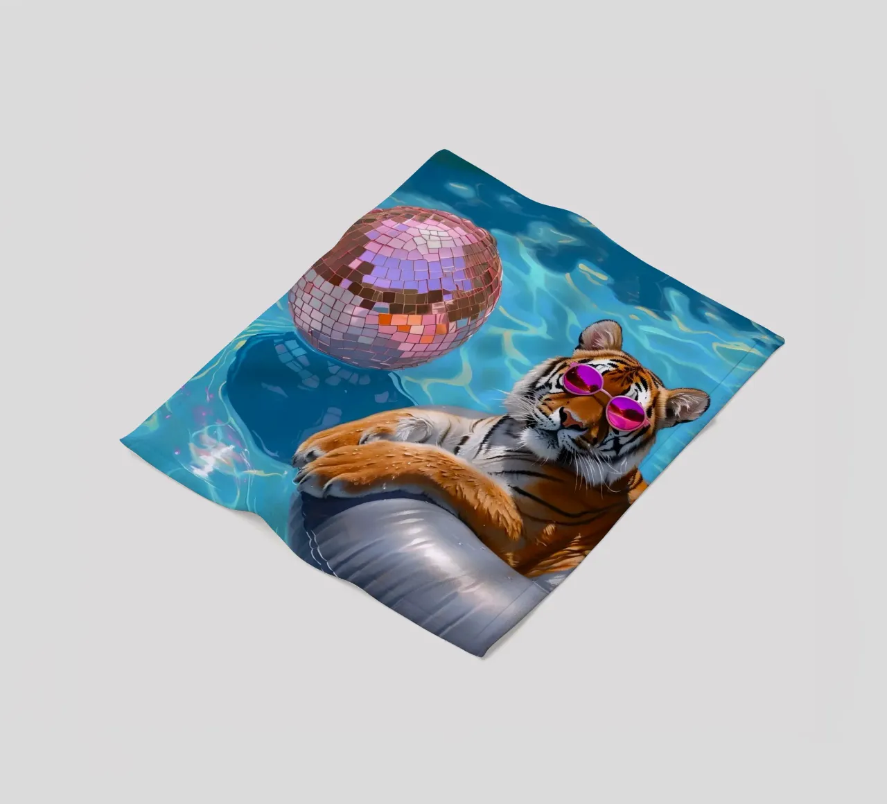 Tigre Disco Pool Party | Stampa Pop Art Summer Vibes coperta in pile da NorwesClub