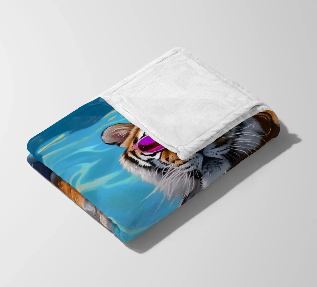 Tigre Disco Pool Party | Stampa Pop Art Summer Vibes coperta in pile da NorwesClub