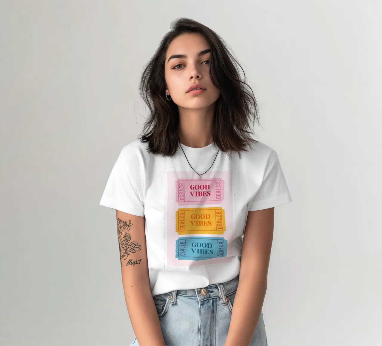 Biglietti retrò "Good Vibes" - Stampa estetica Pop Art t-shirt da NorwesClub