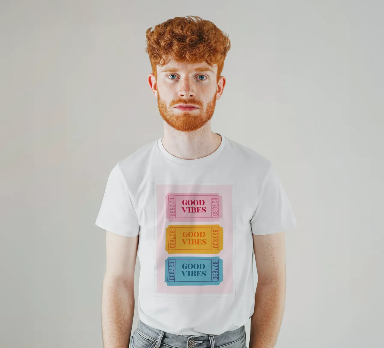 Biglietti retrò "Good Vibes" - Stampa estetica Pop Art t-shirt da NorwesClub