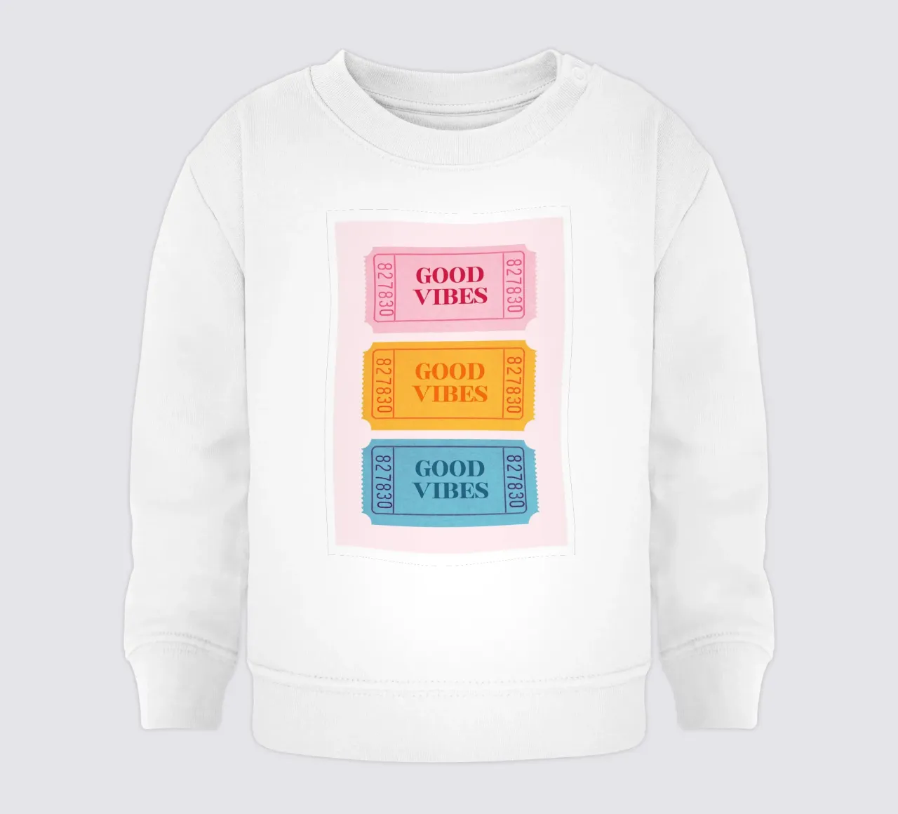 Biglietti retrò "Good Vibes" - Stampa estetica Pop Art felpa neonato da NorwesClub