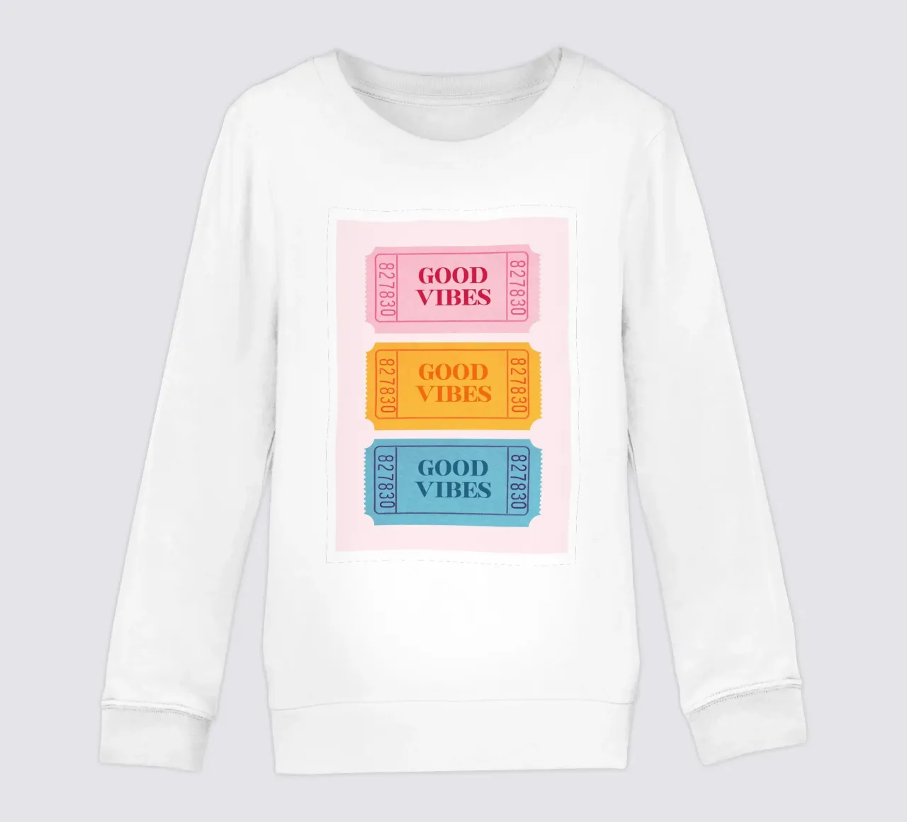 Biglietti retrò "Good Vibes" - Stampa estetica Pop Art felpa bambino da NorwesClub