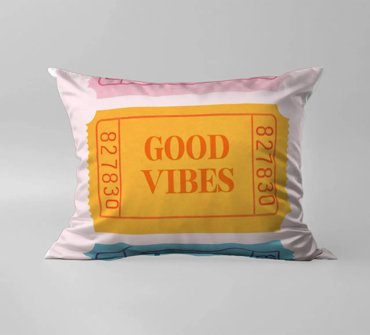 Biglietti retrò "Good Vibes" - Stampa estetica Pop Art cuscino da NorwesClub