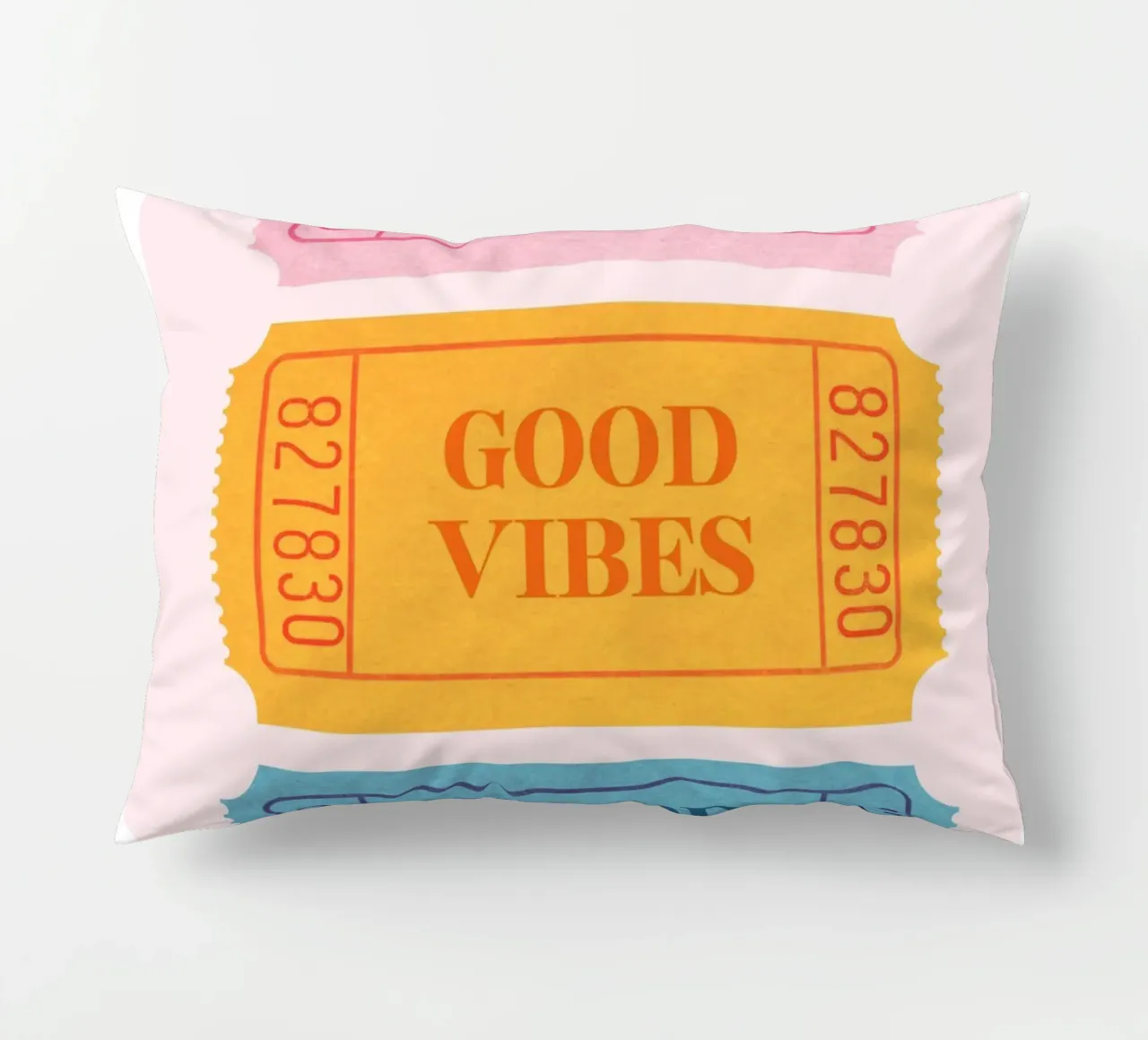 Biglietti retrò "Good Vibes" - Stampa estetica Pop Art cuscino da NorwesClub