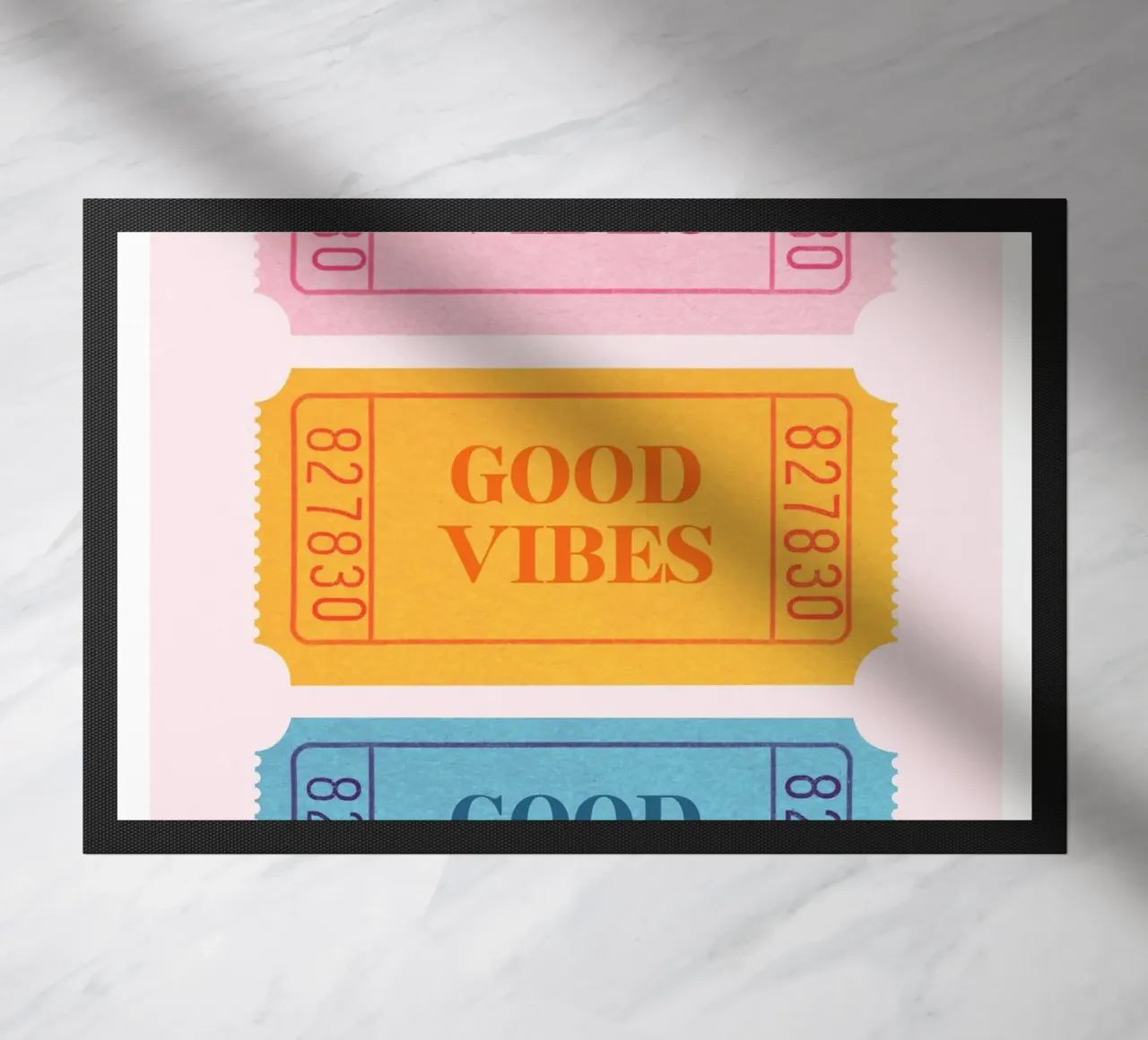 Biglietti retrò "Good Vibes" - Stampa estetica Pop Art zerbino da NorwesClub
