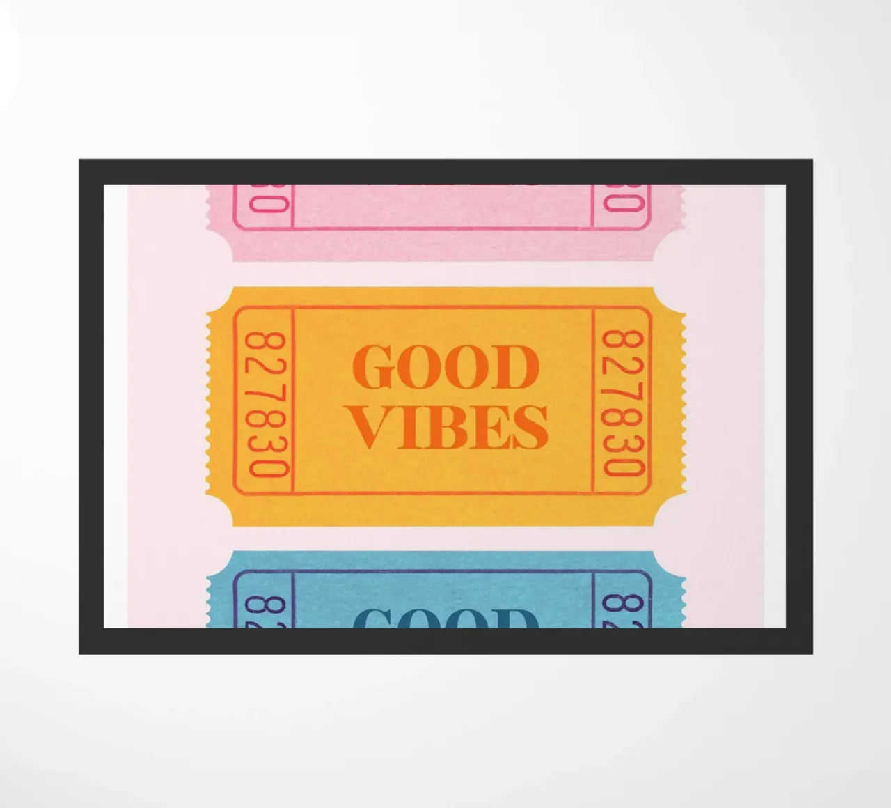 Biglietti retrò "Good Vibes" - Stampa estetica Pop Art zerbino da NorwesClub