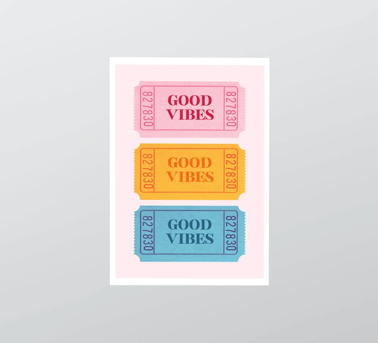 "Good Vibes" Retro Tickets | Pop Art Aesthetic Print sticker by NorwesClub