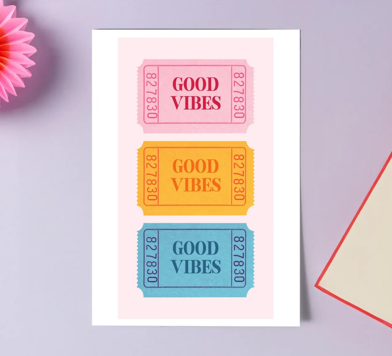 "Good Vibes" Retro Tickets | Pop Art Aesthetic Print sticker sheet by NorwesClub