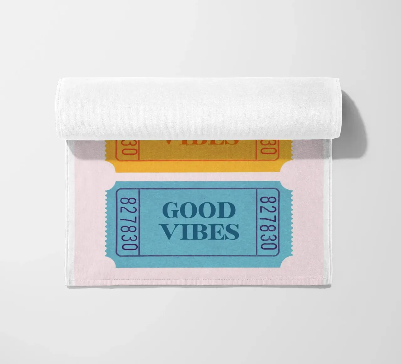 Biglietti retrò "Good Vibes" - Stampa estetica Pop Art telo mare da NorwesClub