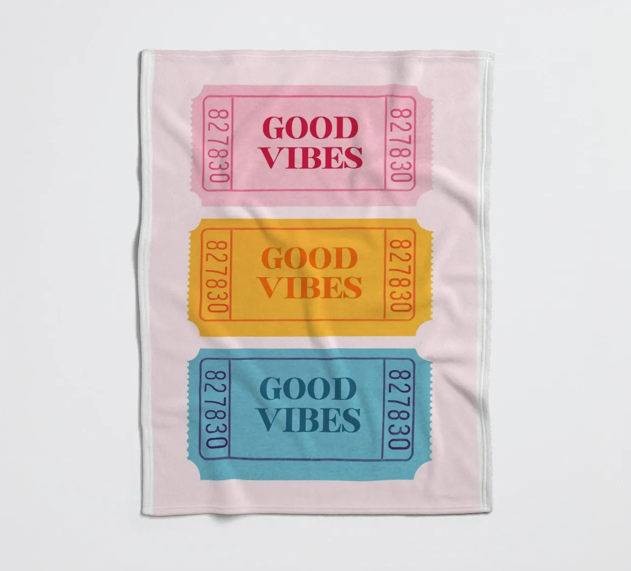 Biglietti retrò "Good Vibes" - Stampa estetica Pop Art coperta in pile da NorwesClub