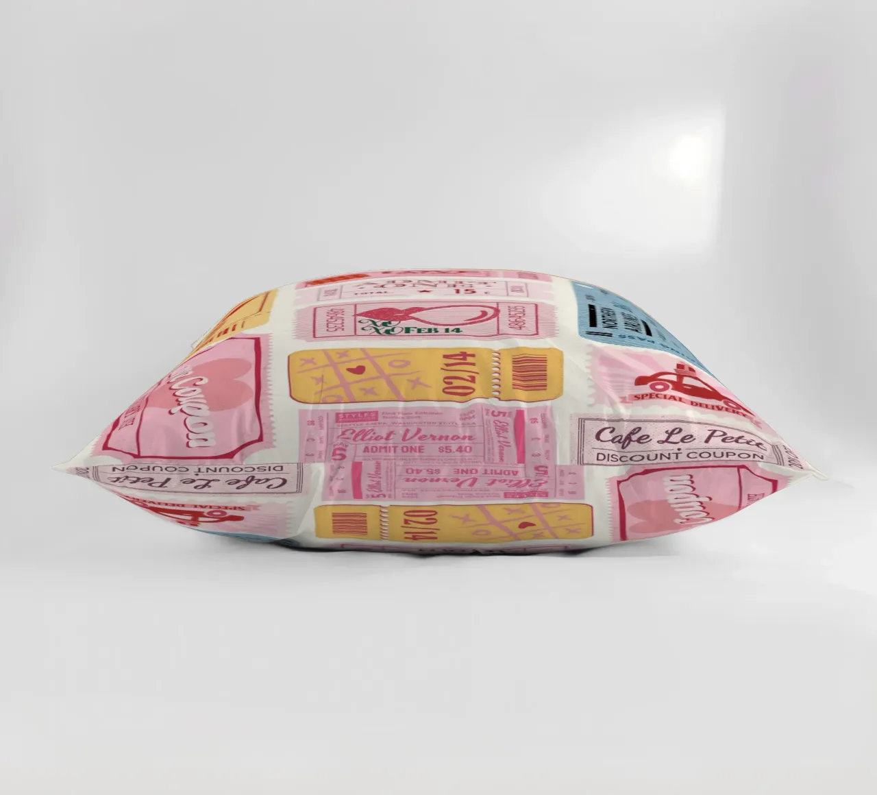 Biglietti d'amore e di viaggio d'epoca - Stampa collage pop art rétro cuscino da NorwesClub