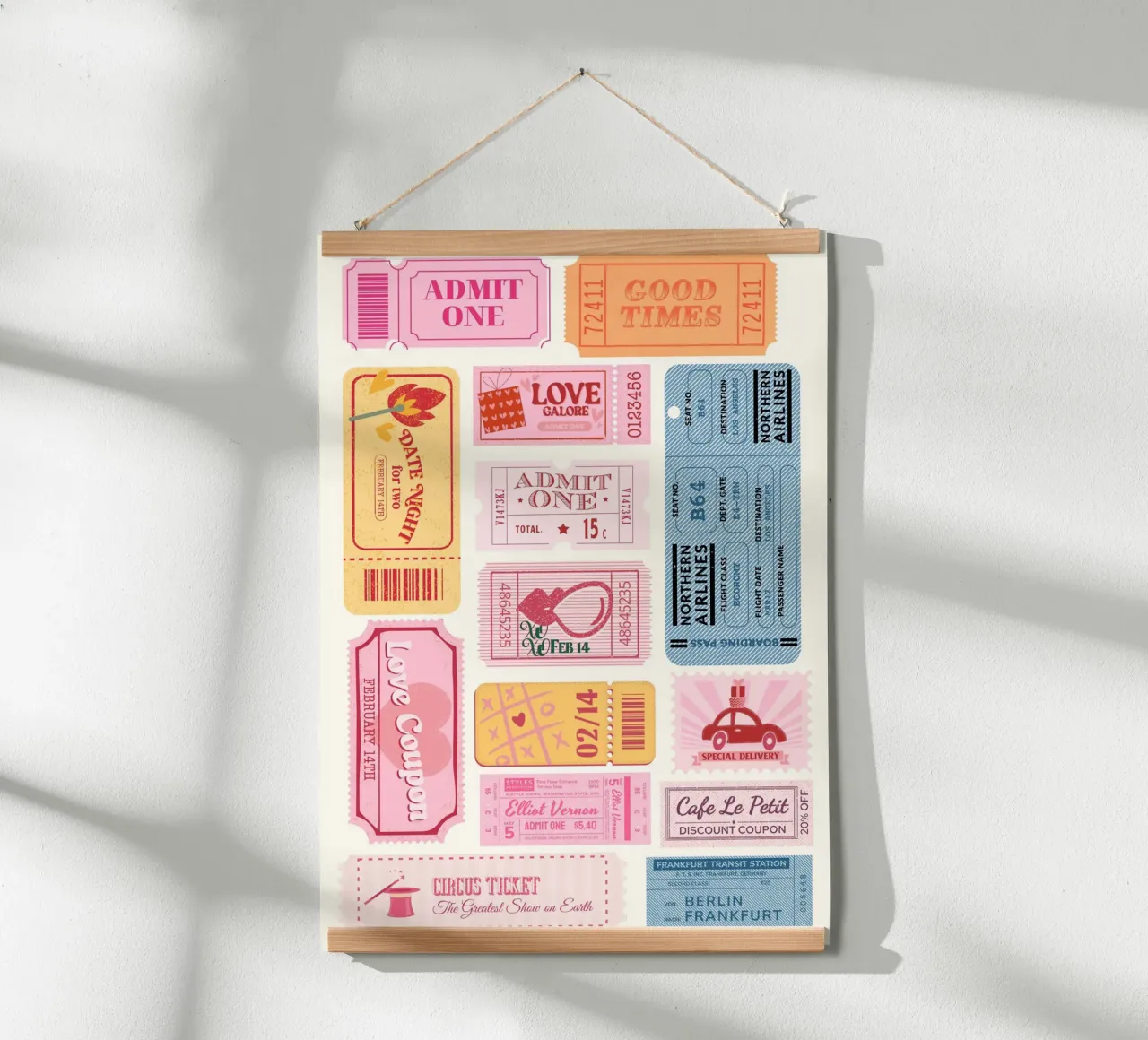 Biglietti d'amore e di viaggio d'epoca - Stampa collage pop art rétro carta hahnemühle da NorwesClub