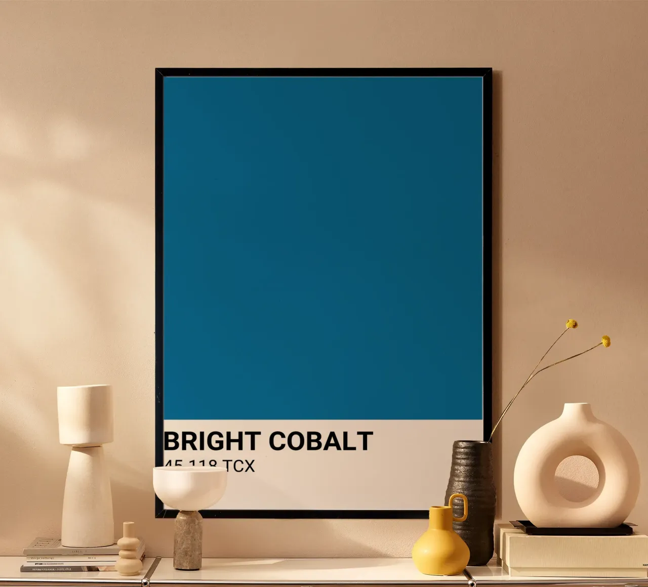 Pantone Helder Kobalt Kleurenblok | Esthetisch Minimalistisch Pri poster van NorwesClub