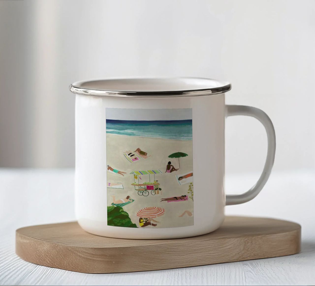 Beach Day tazza in smalto da Isabelle Vandeplassche