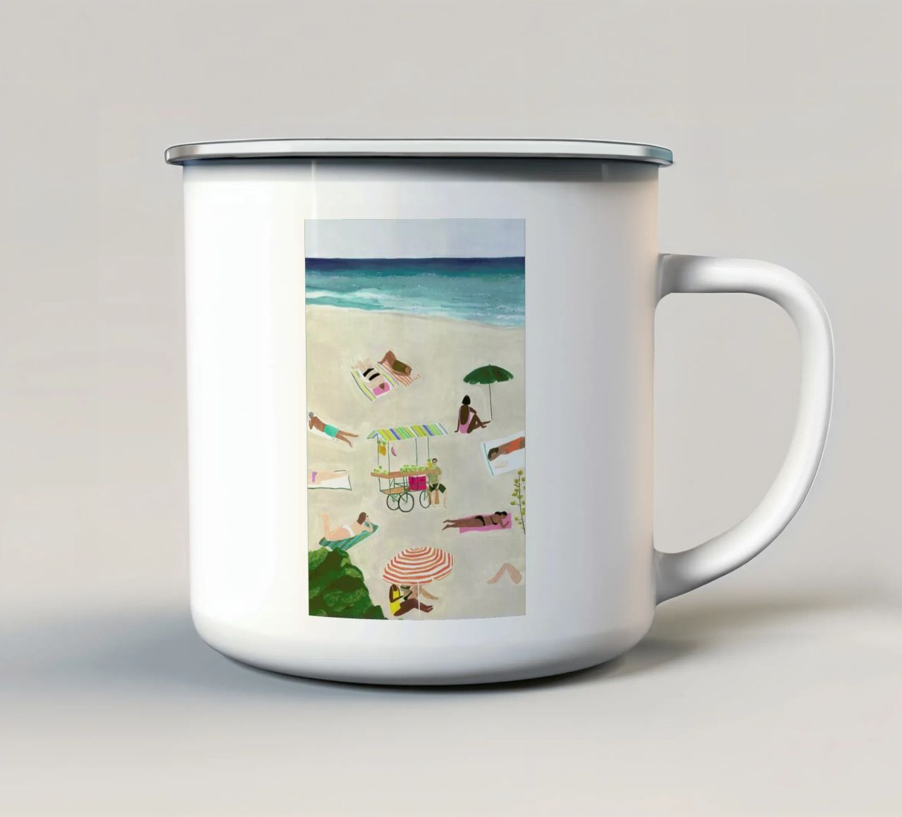 Beach Day tazza in smalto da Isabelle Vandeplassche