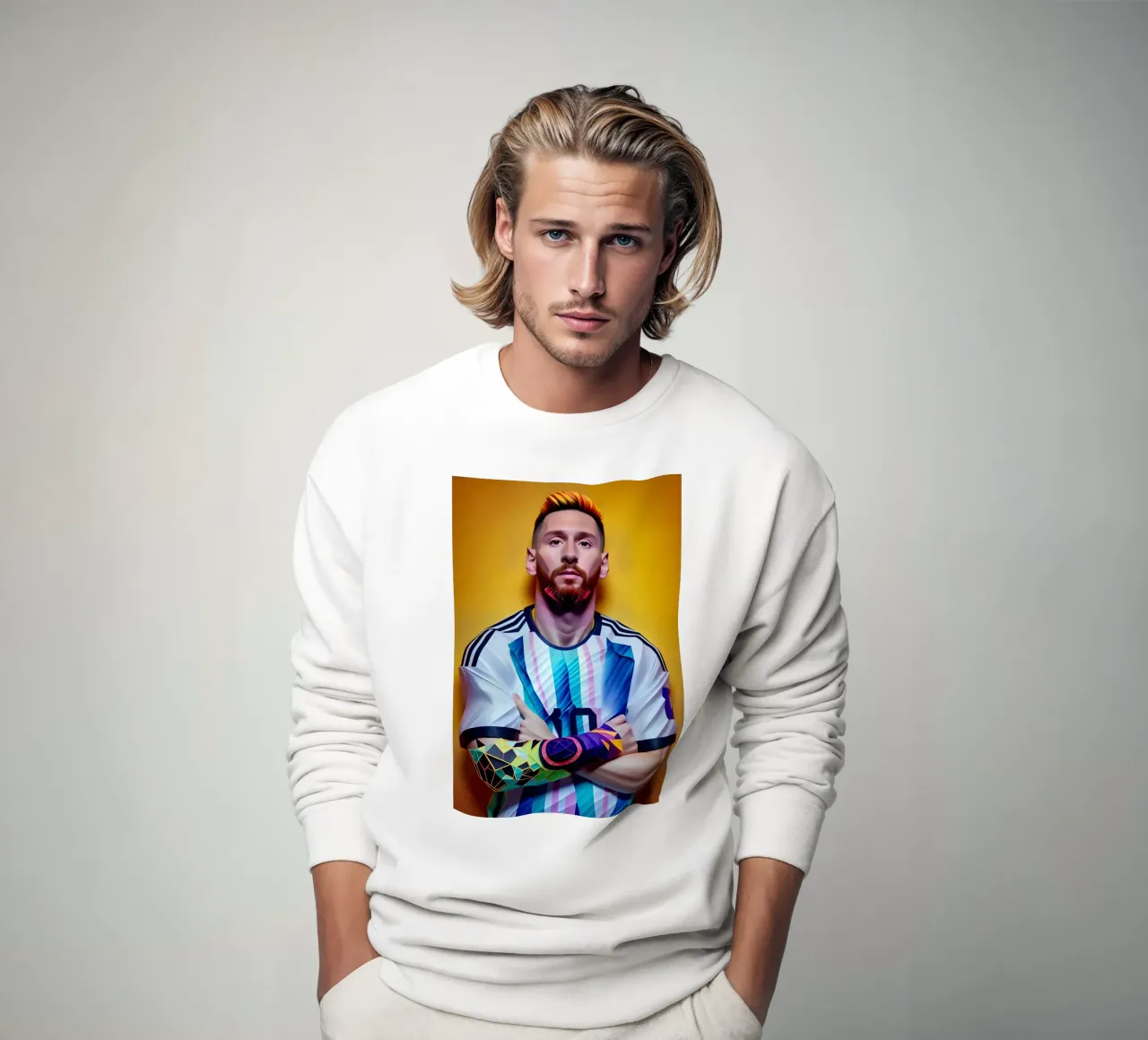 Messi potrait neon wpap felpa da BONANZA