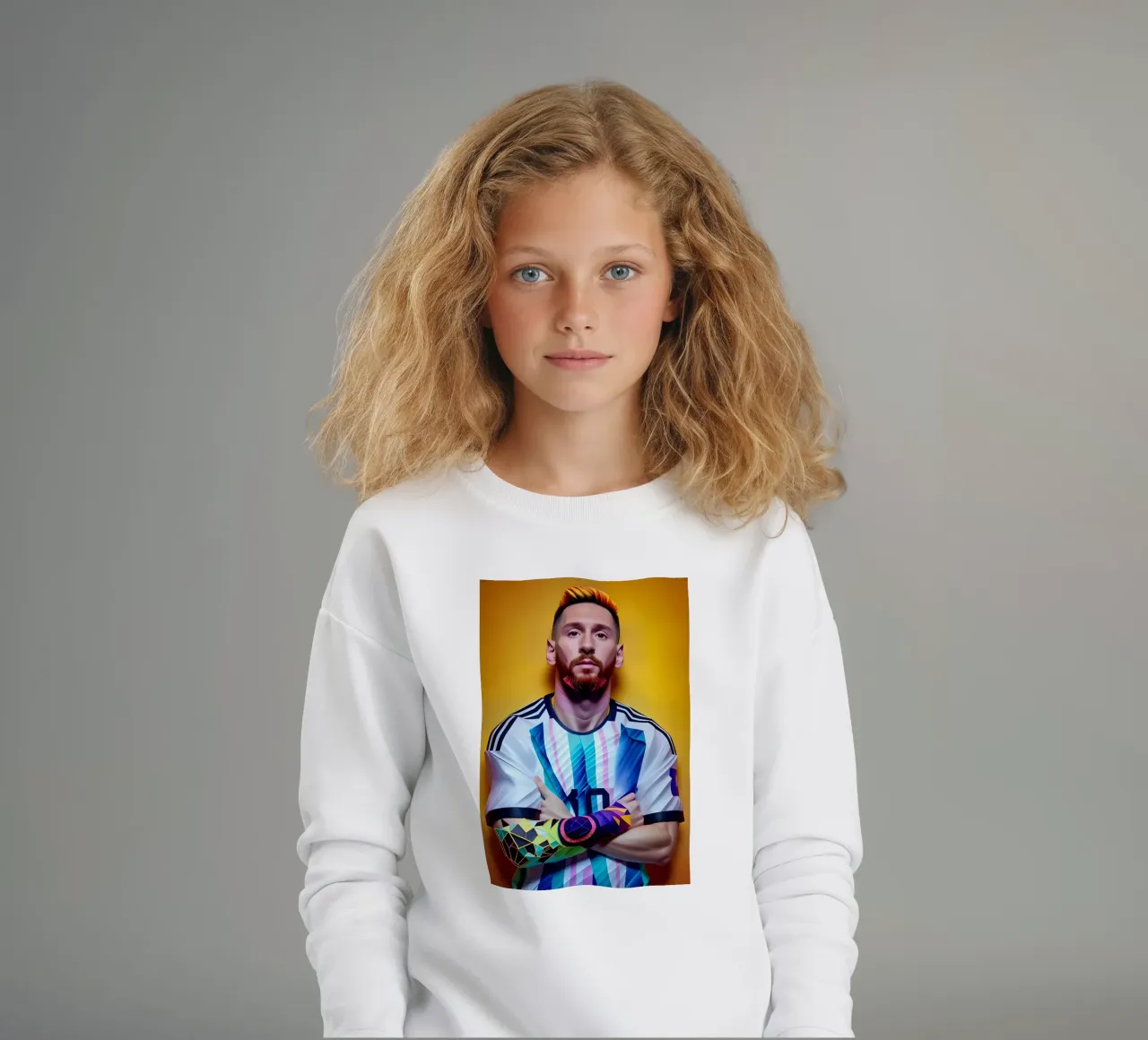 Messi potrait neon wpap felpa bambino da BONANZA