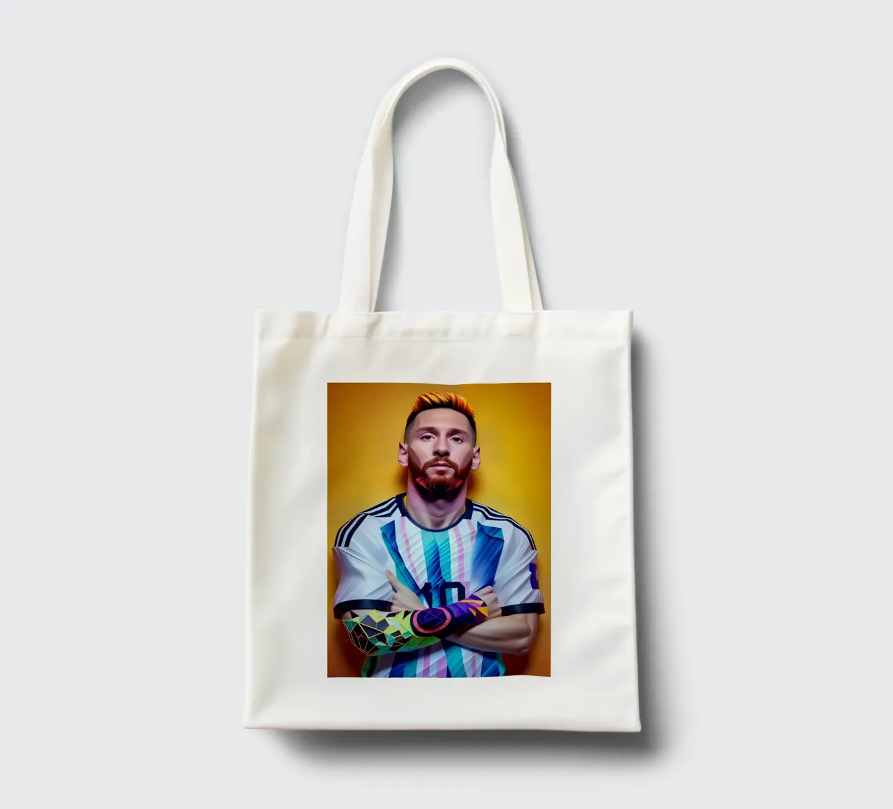 Messi potrait neon wpap borsa in juta da BONANZA