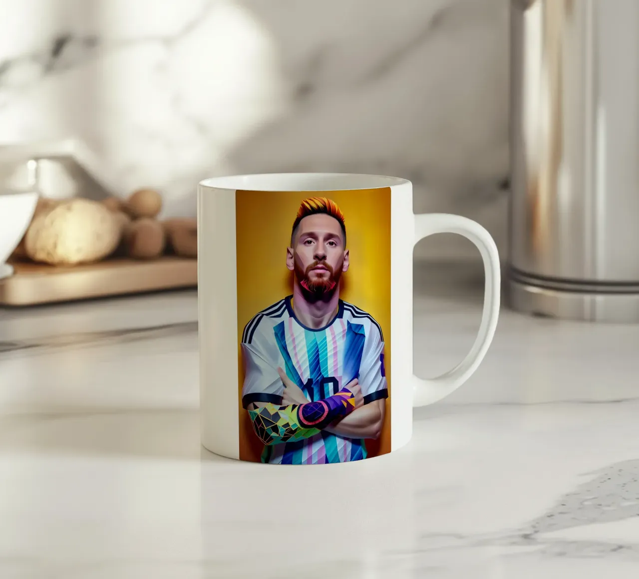 Messi potrait neon wpap tazza in ceramica da BONANZA
