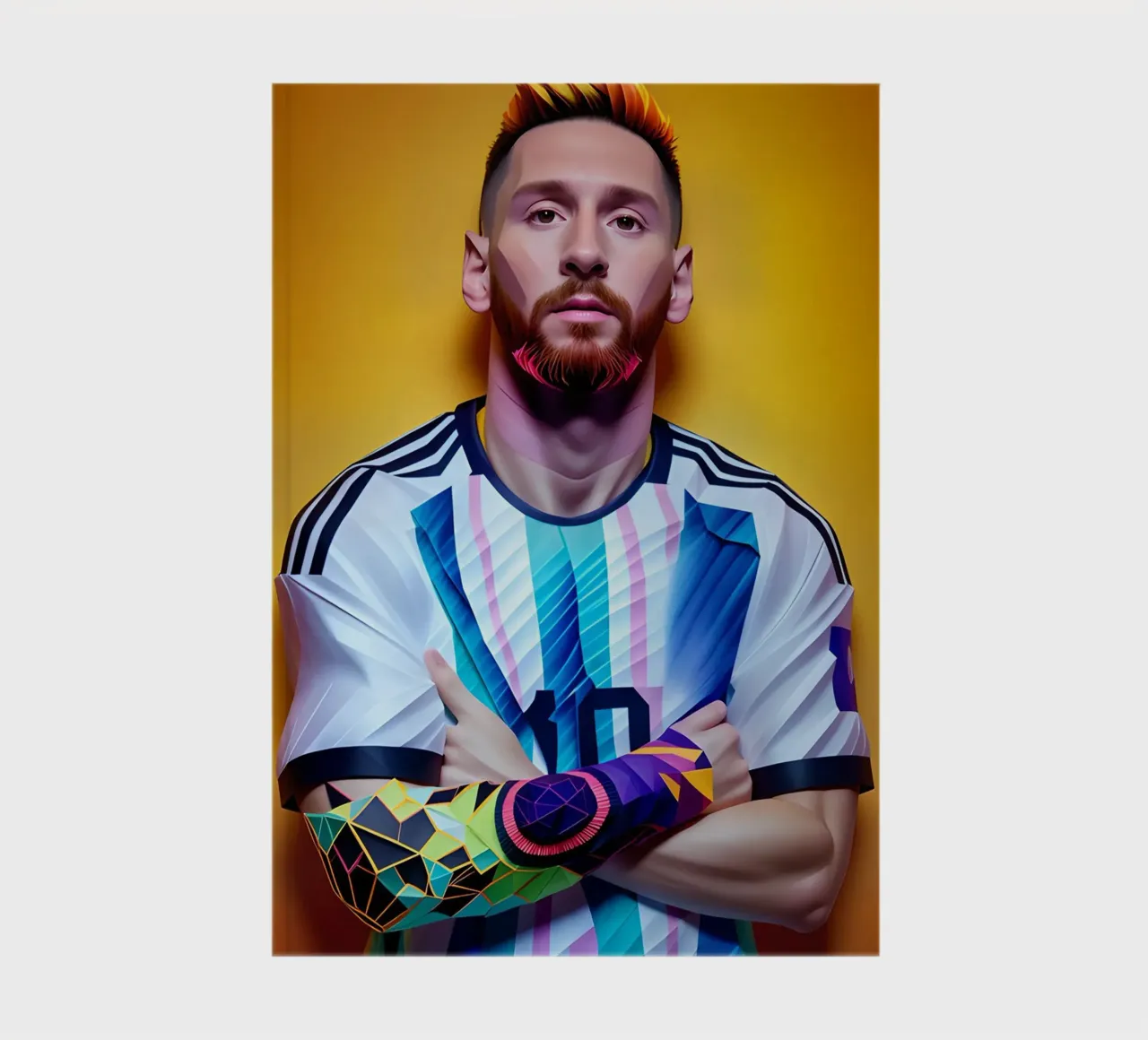 Messi potrait neon wpap notebook by BONANZA