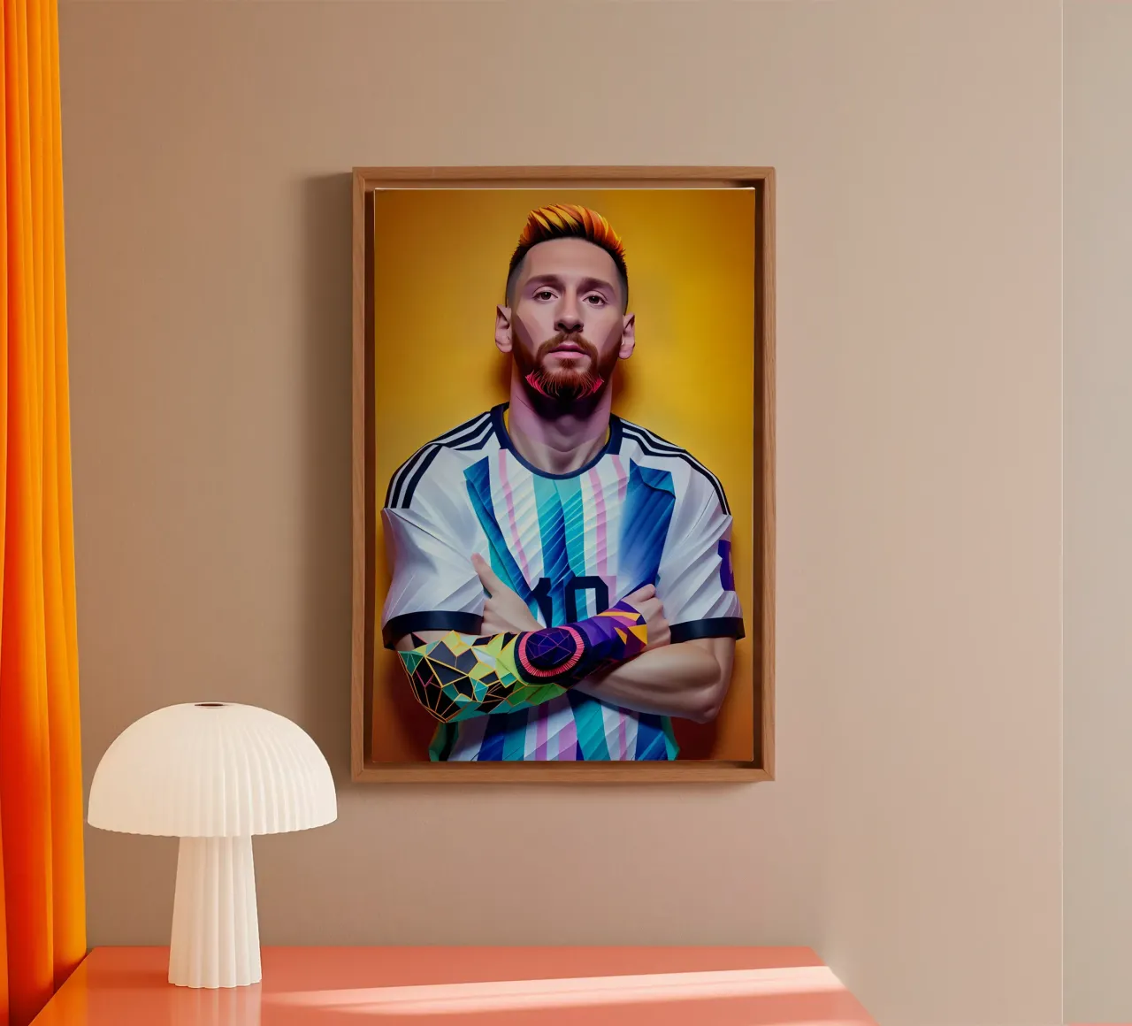Messi potrait neon wpap tela da BONANZA