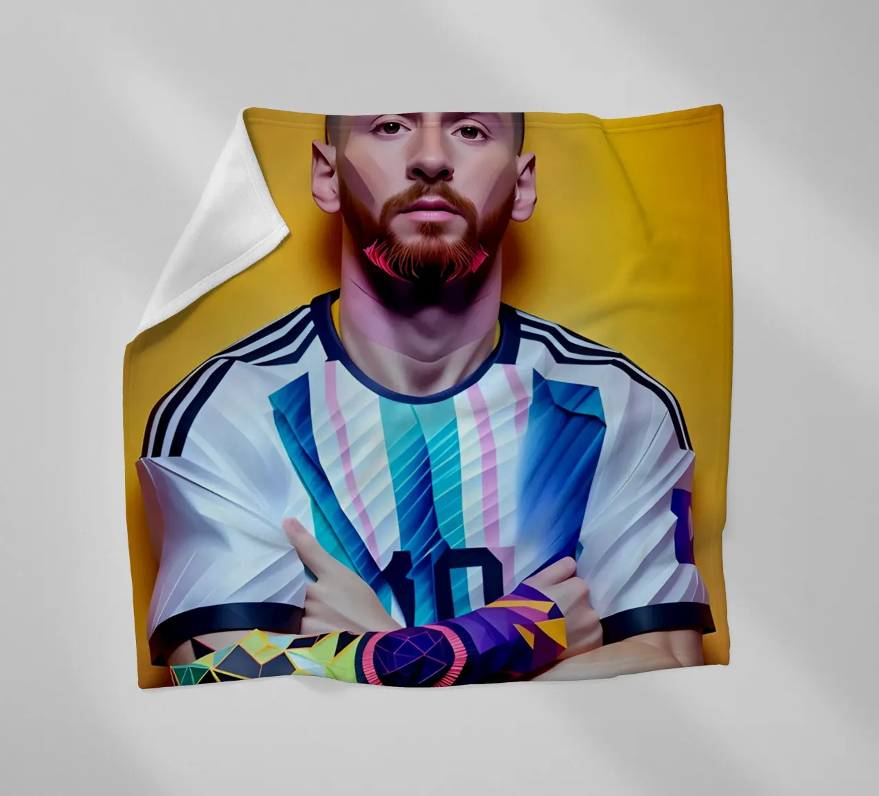 Messi potrait neon wpap coperta in pile da BONANZA