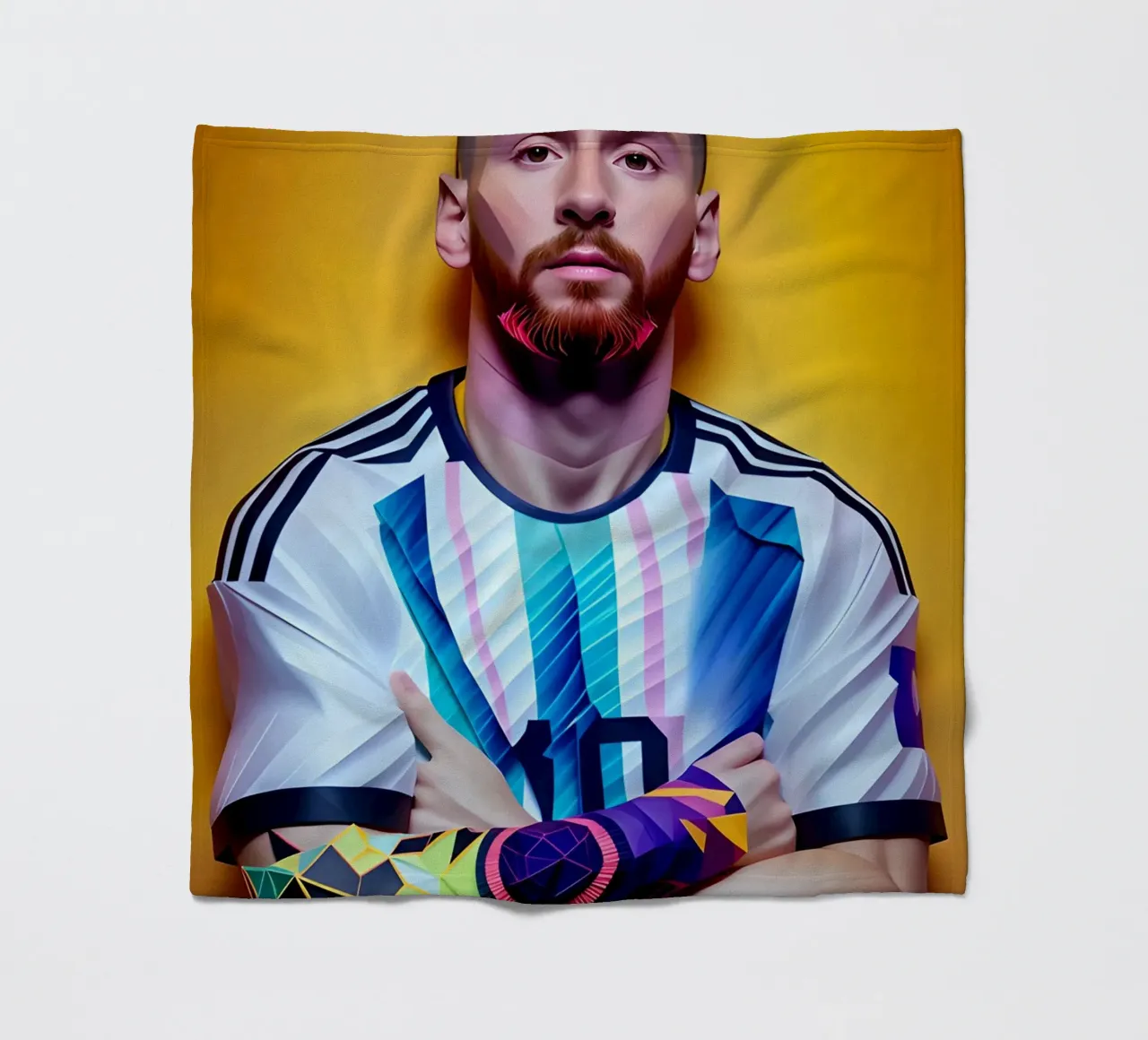 Messi potrait neon wpap coperta in pile da BONANZA