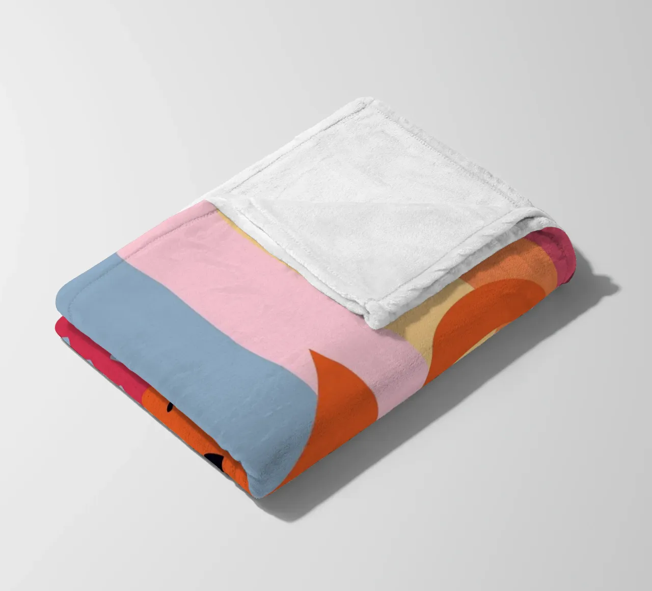 Abstract Striped Cat Art | Colorful Modern Feline Print fleece blanket by NorwesClub