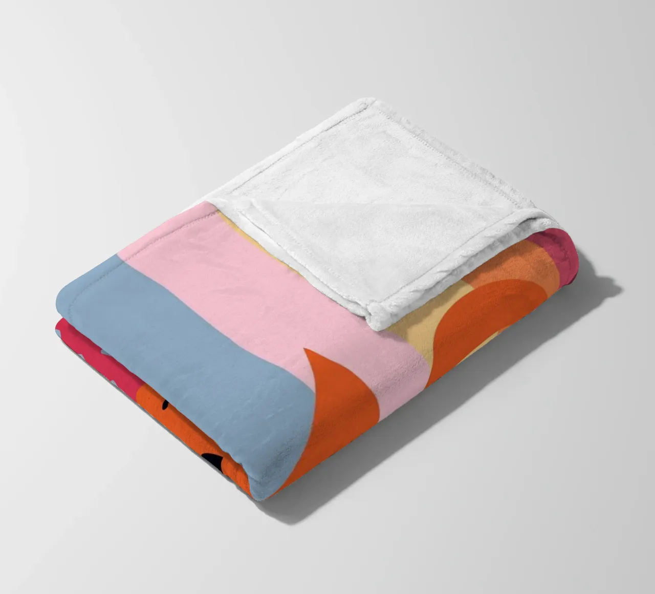 Abstract Striped Cat Art | Colorful Modern Feline Print fleece blanket by NorwesClub