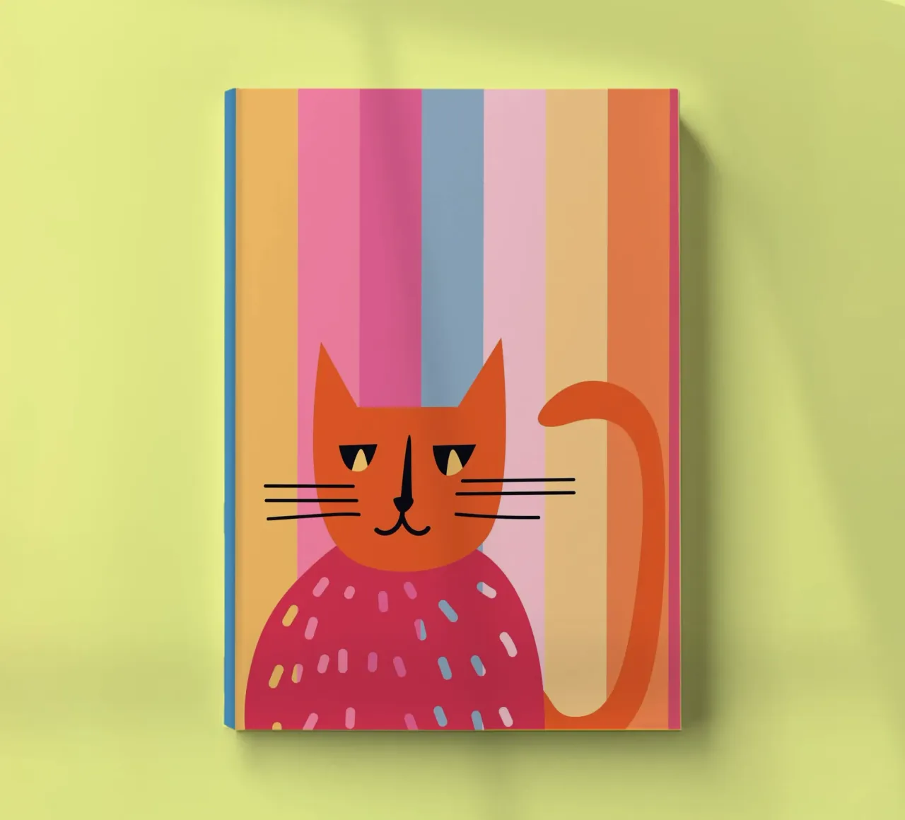 Abstract Striped Cat Art | Colorful Modern Feline Print notebook by NorwesClub