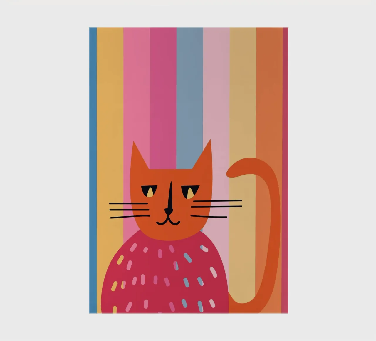 Abstract Striped Cat Art | Colorful Modern Feline Print notebook by NorwesClub