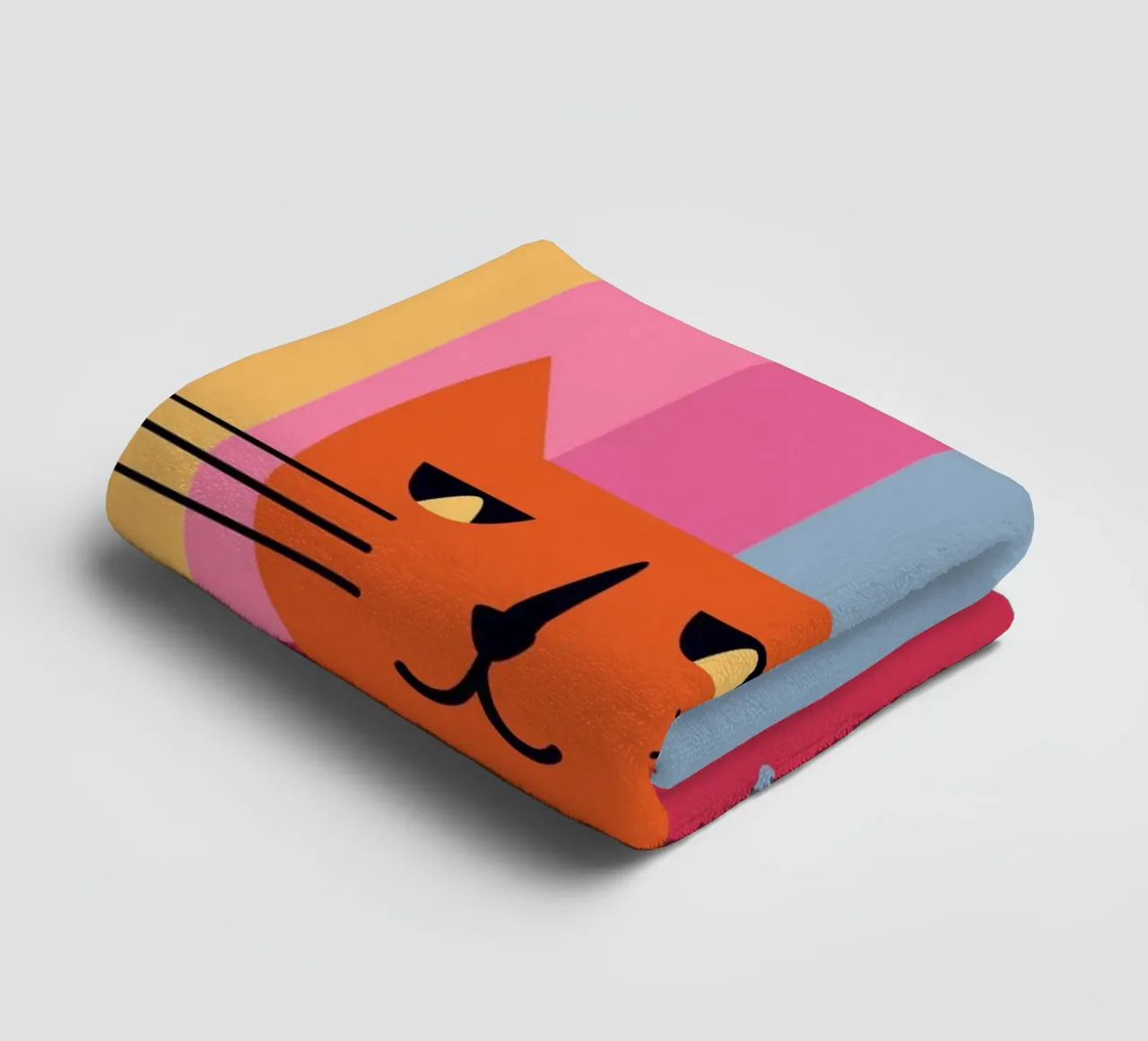 Abstract Striped Cat Art | Colorful Modern Feline Print towel by NorwesClub