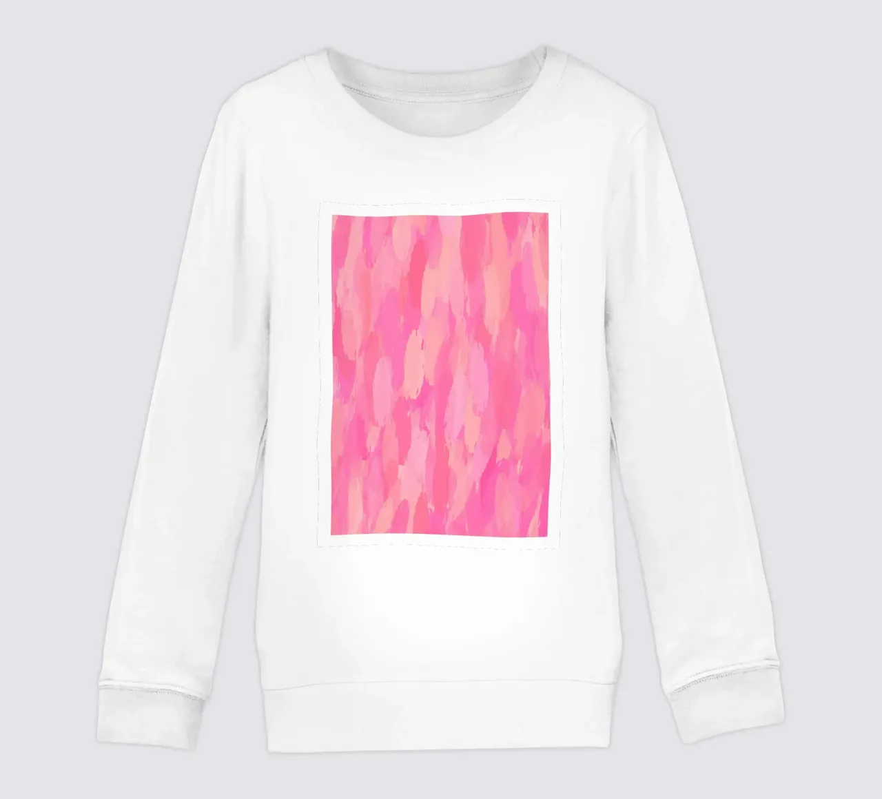 Stampa astratta con pennellate rosa e texture vibrante ad impasto felpa bambino da NorwesClub