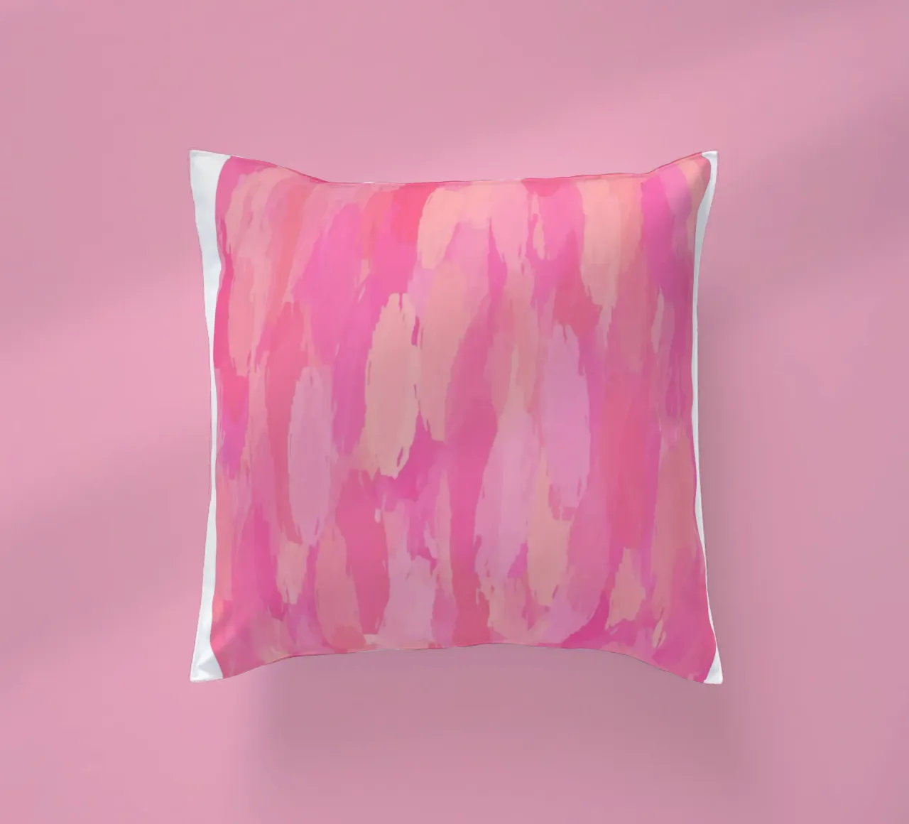 Stampa astratta con pennellate rosa e texture vibrante ad impasto cuscino da NorwesClub