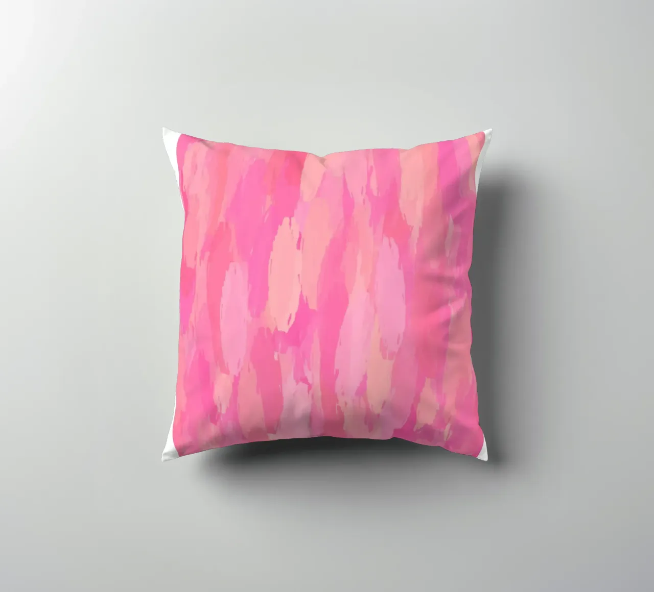 Stampa astratta con pennellate rosa e texture vibrante ad impasto cuscino da NorwesClub