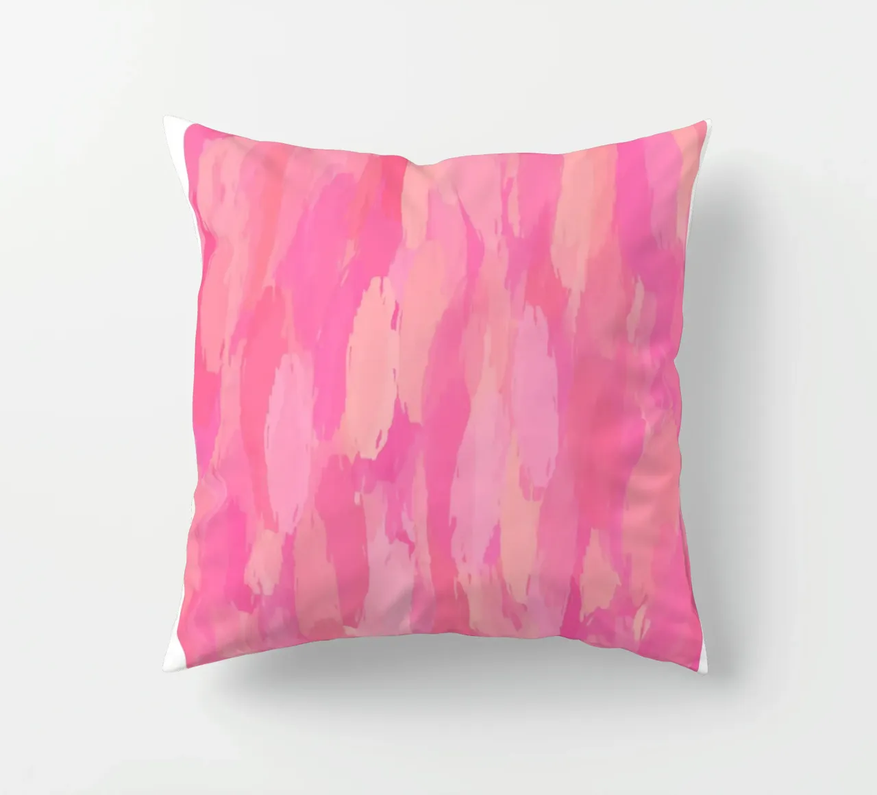 Stampa astratta con pennellate rosa e texture vibrante ad impasto cuscino da NorwesClub