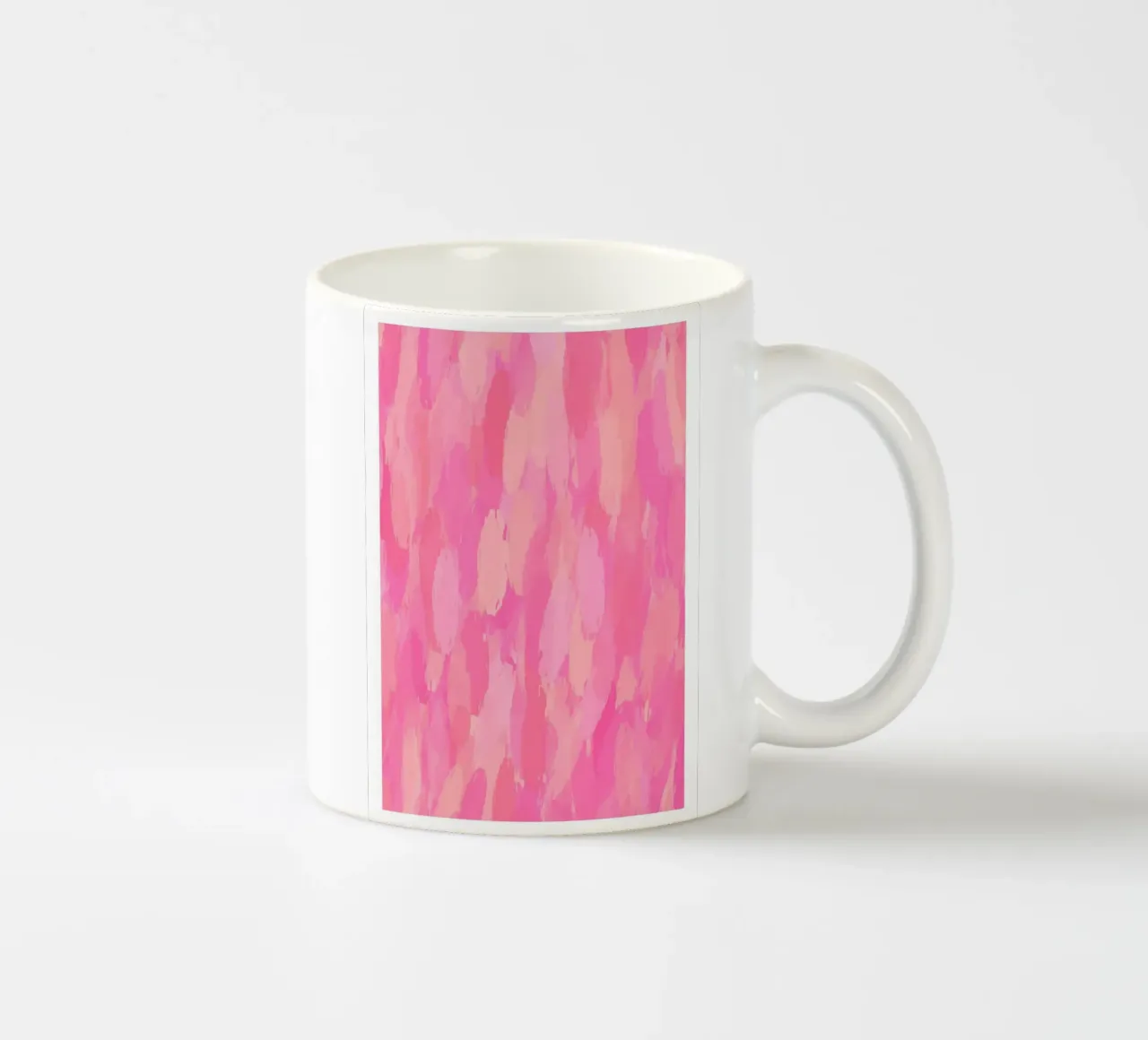 Stampa astratta con pennellate rosa e texture vibrante ad impasto tazza in ceramica da NorwesClub