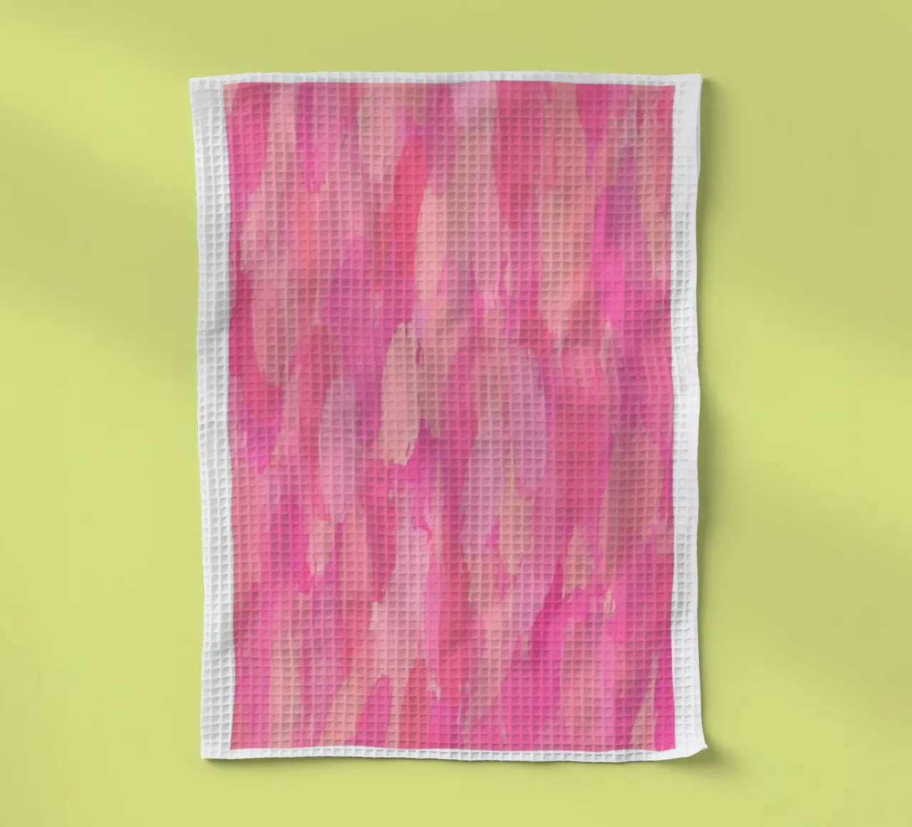 Stampa astratta con pennellate rosa e texture vibrante ad impasto canovaccio da cucina da NorwesClub