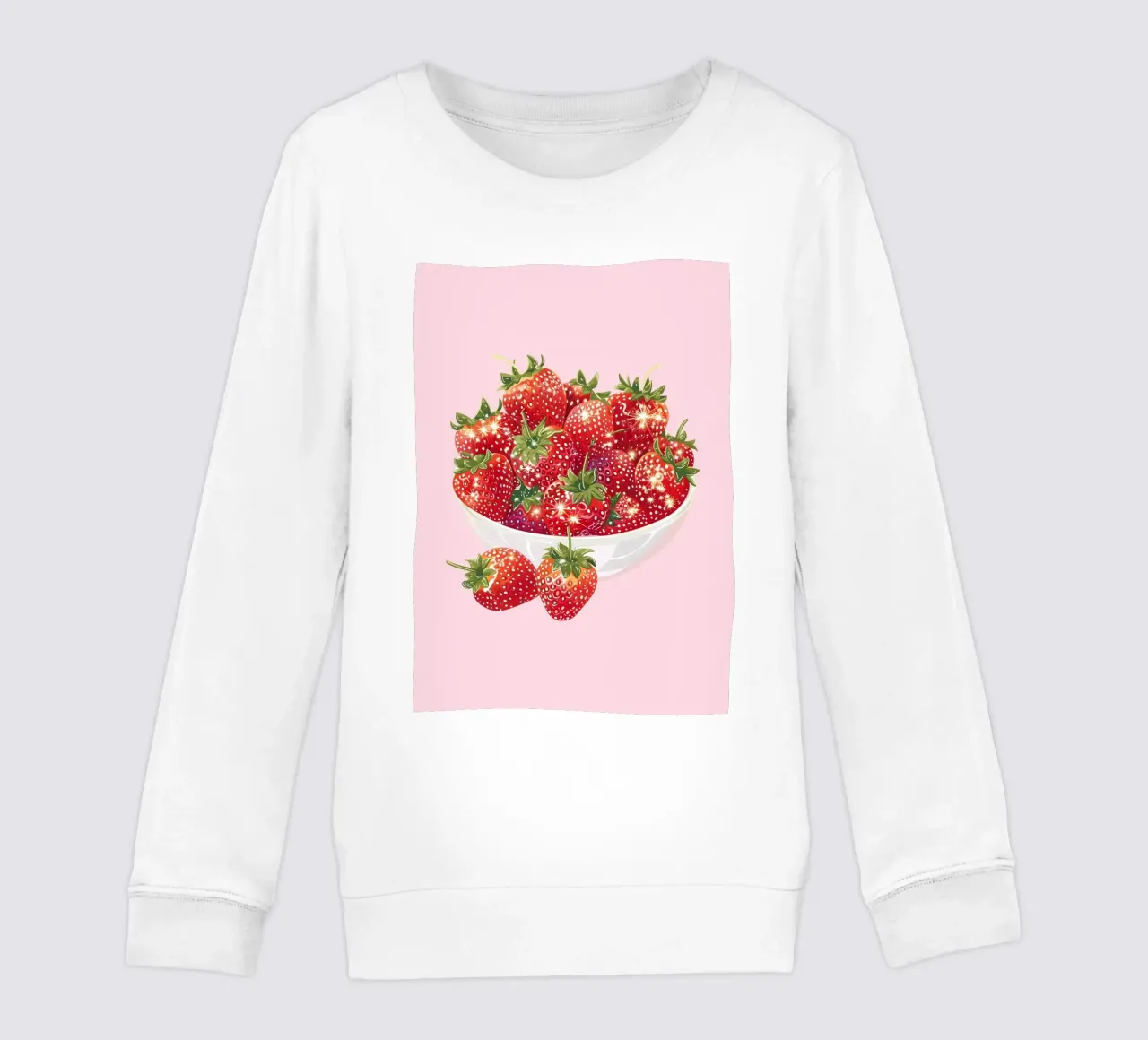 Ciotola di fragole scintillanti - Stampa pop art sulla frutta in cucina felpa bambino da NorwesClub