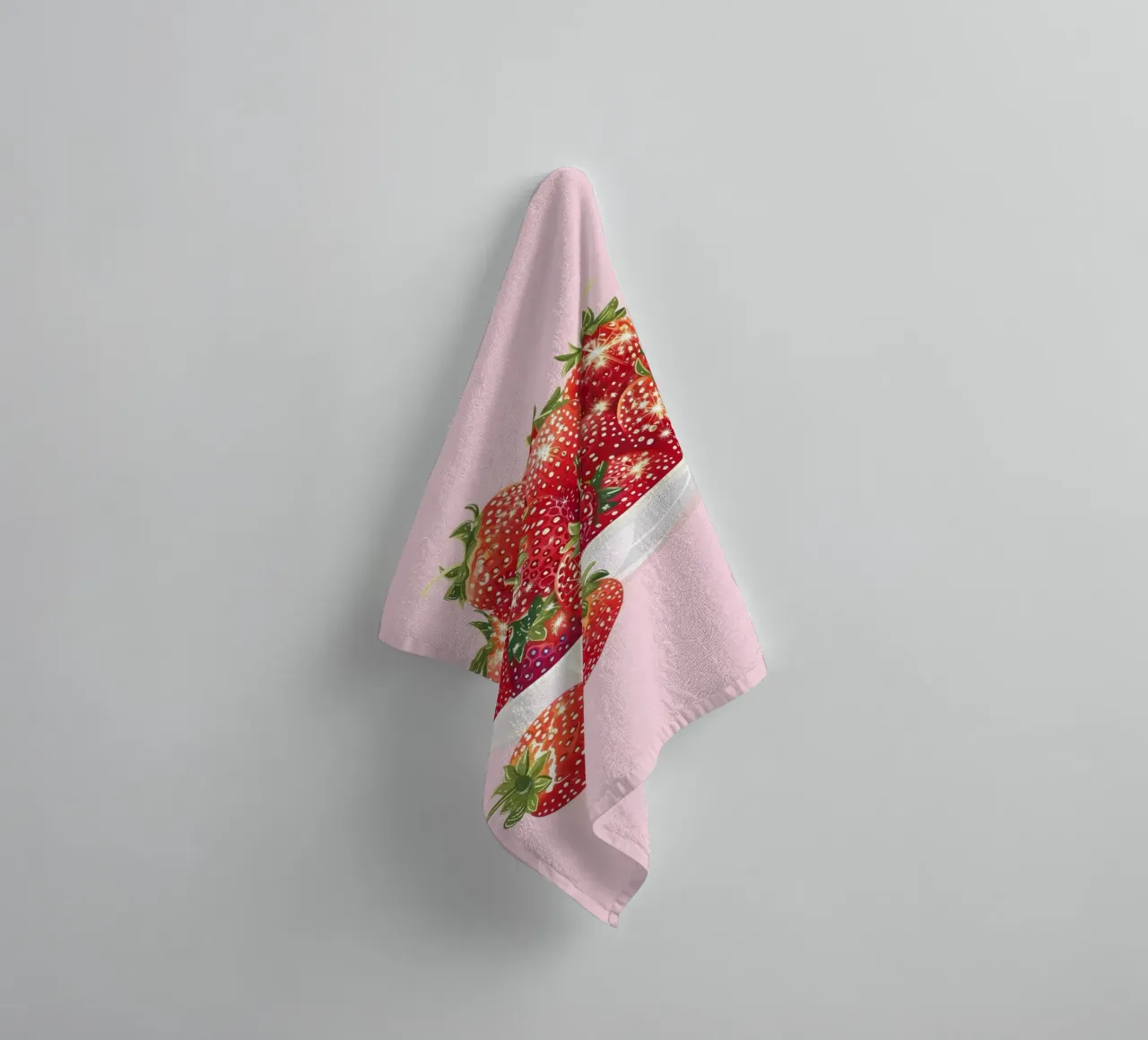 Ciotola di fragole scintillanti - Stampa pop art sulla frutta in cucina asciugamano da bagno da NorwesClub