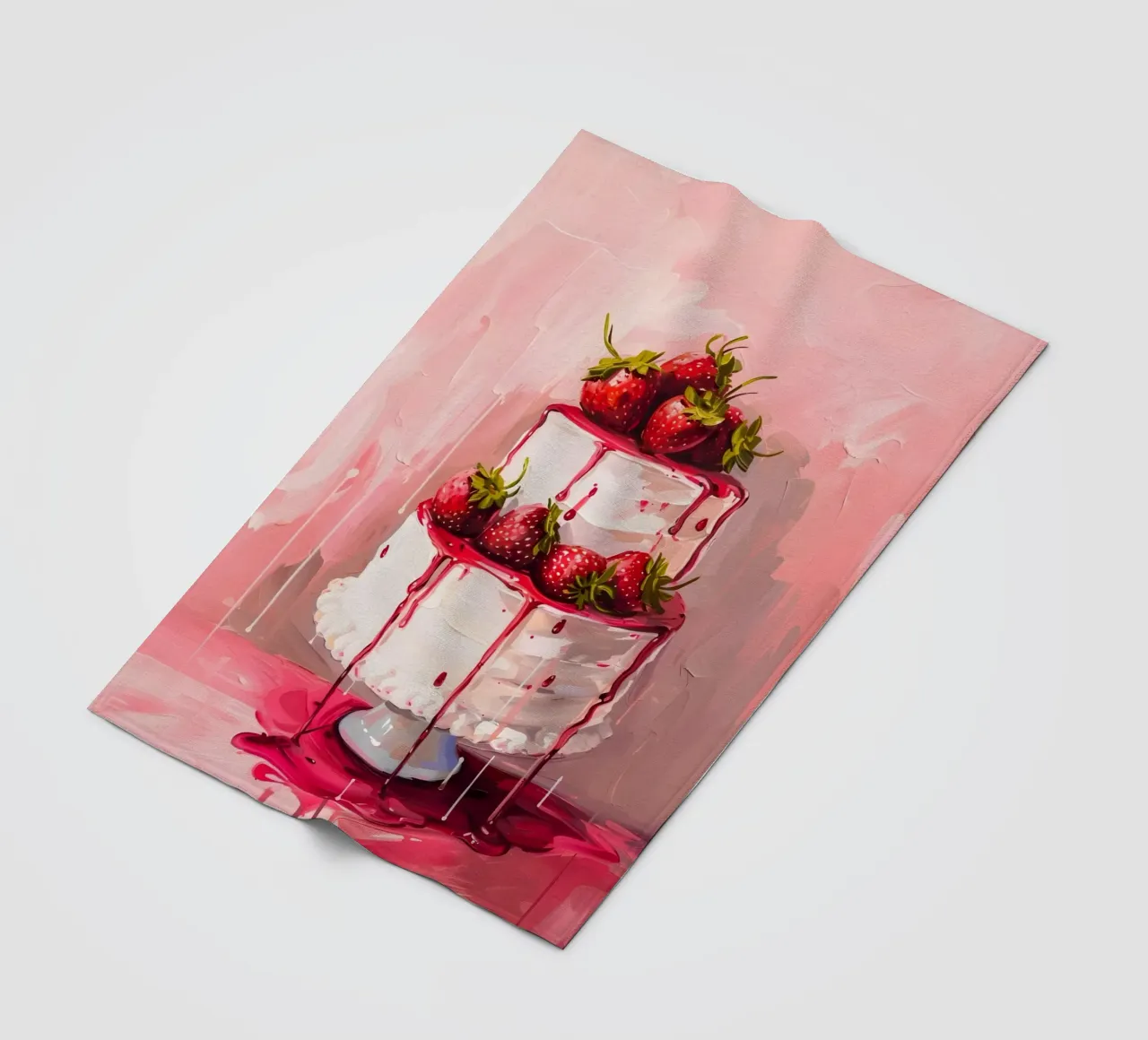 Strawberry Cake Pop Art | Vibrant Drip Kitchen Kunstdruck Fleecedecke von NorwesClub