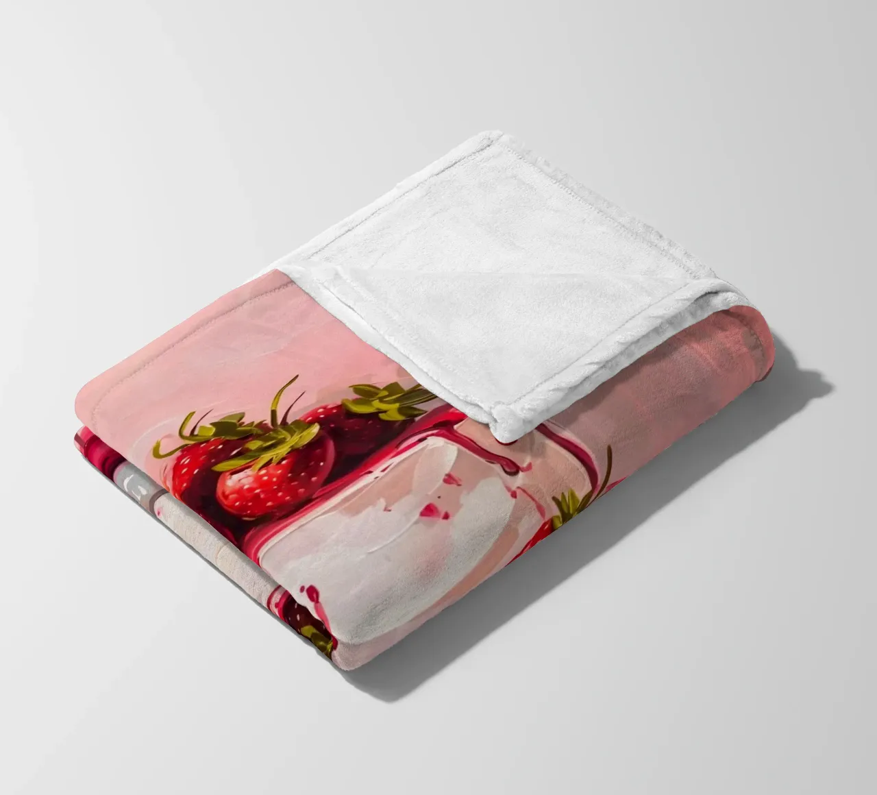 Strawberry Cake Pop Art | Vibrant Drip Kitchen Kunstdruck Fleecedecke von NorwesClub