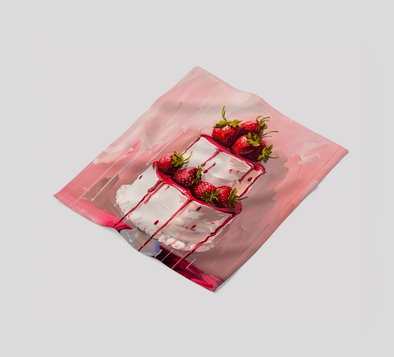 Strawberry Cake Pop Art | Vibrant Drip Kitchen Kunstdruck Fleecedecke von NorwesClub