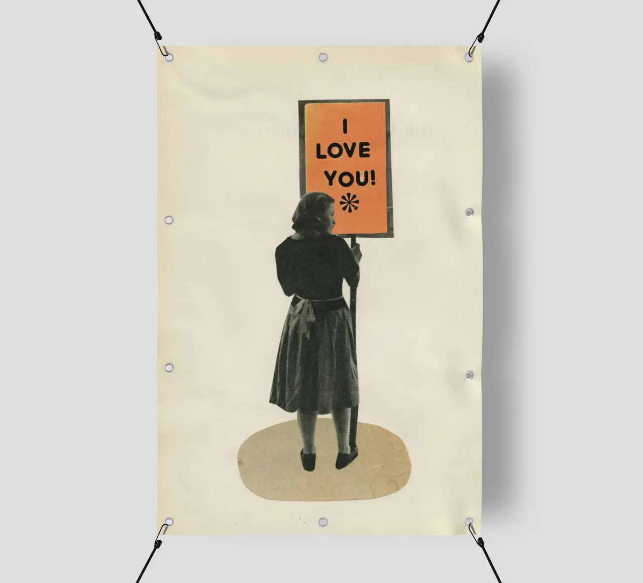 Ti amo telo in pvc da Cassia Beck Collage