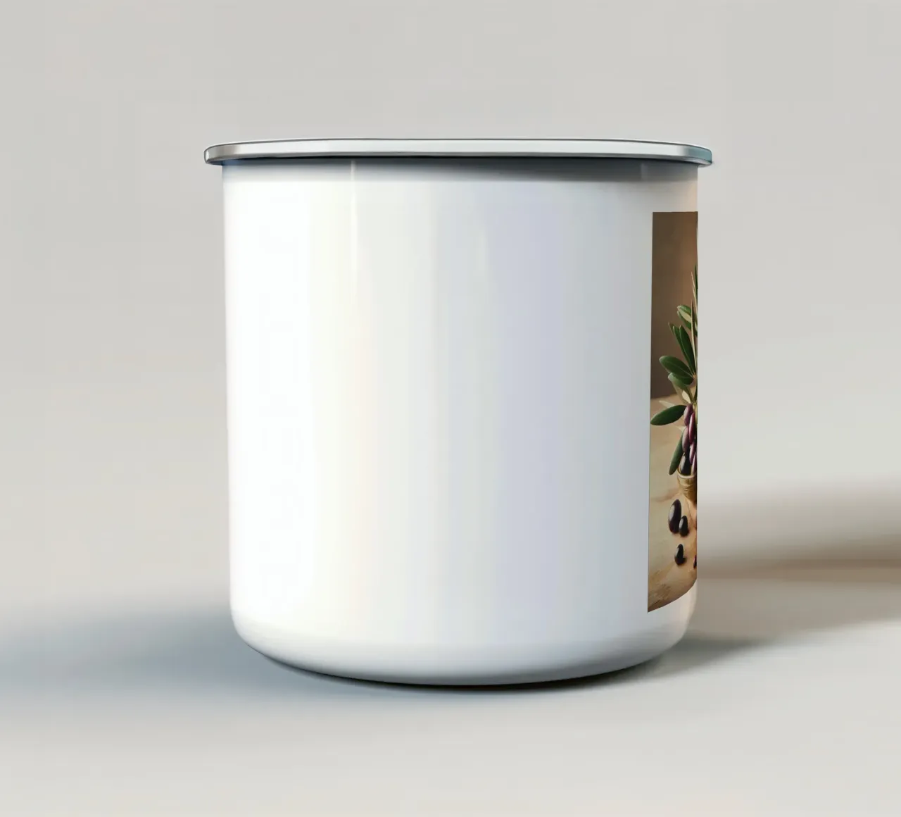 olio e olive tazza in smalto da The tasty wall