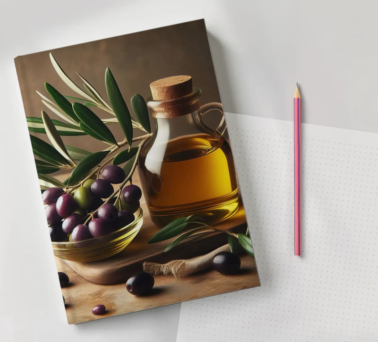 oil and olives notebook by 🥩 The tasty wall