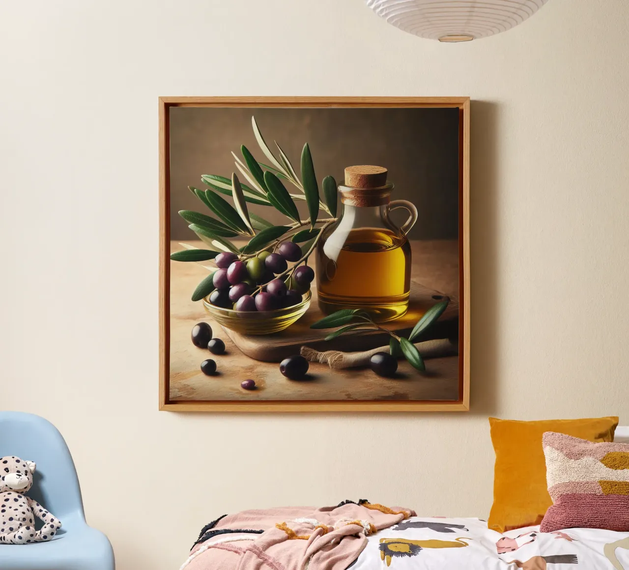 olio e olive tela con Cornice a cassetta da 🥩 The tasty wall