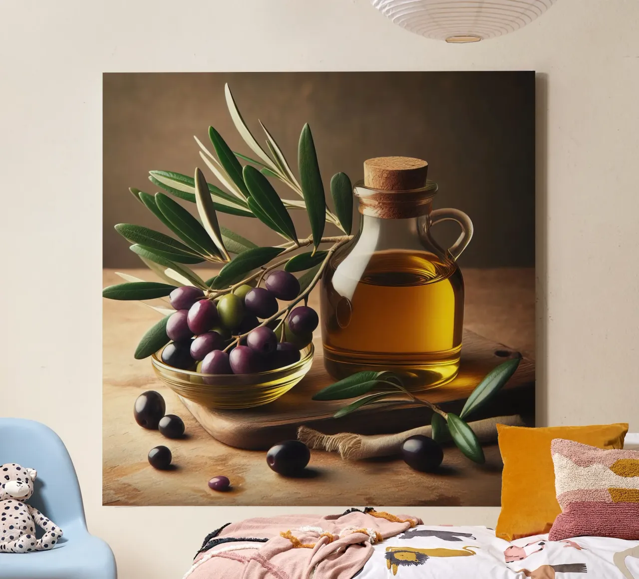 olio e olive tela con Cornice a cassetta da 🥩 The tasty wall