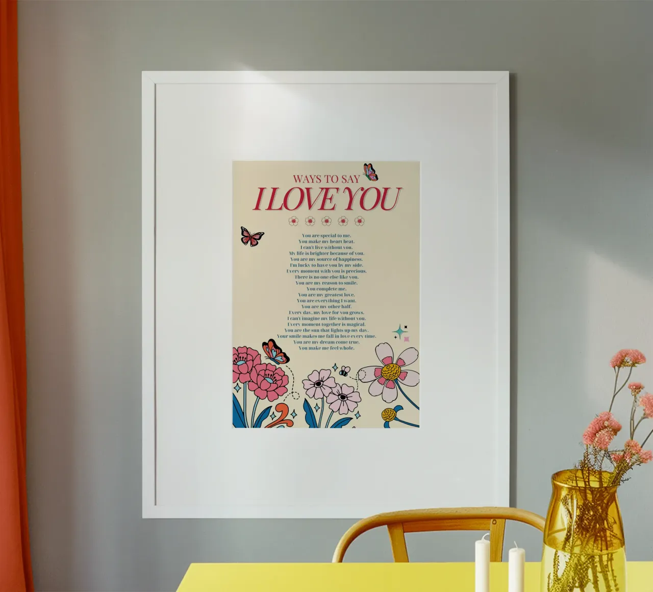 Wege, um zu sagen, dass ich dich liebe | Romantischer Blumenkunstdruck Poster von NorwesClub