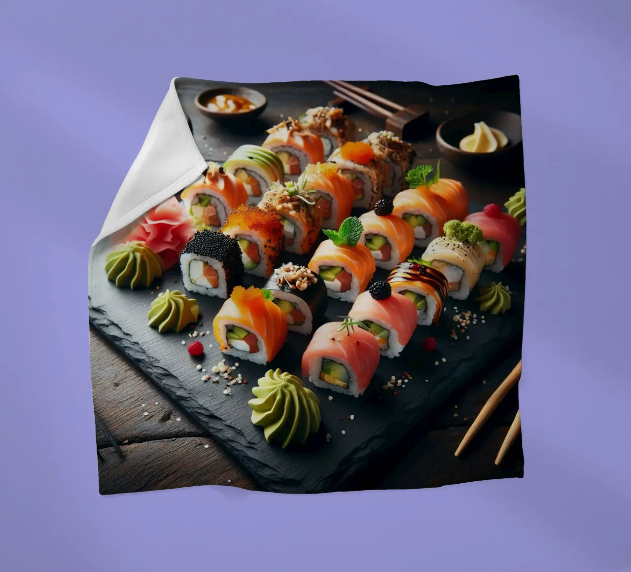 sushi coperta in pile da 🥩 The tasty wall